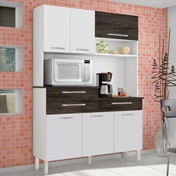 Kit Cozinha Compacta Kits Parana 6 Portas Orion - Branco/White/Petroleo