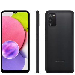 Smartphone Samsung Galaxy A03s 64GB, 4G - 4GB RAM Tela 6,5” Câm. Tripla + Selfie 5MP - Preto