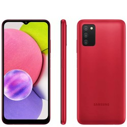 Smartphone Samsung Galaxy A03s 64GB, 4G - 4GB RAM Tela 6,5” Câm. Tripla + Selfie 5MP - Vermelho